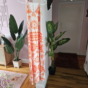 Floral Orange Maxi Dress